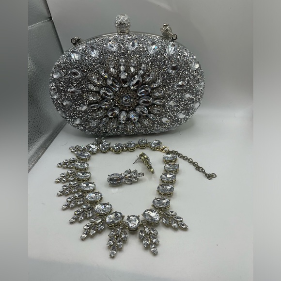Handbags - Crystal Clutch Purse Jeweled Purses Rhinestone Clutch for Women Bling.